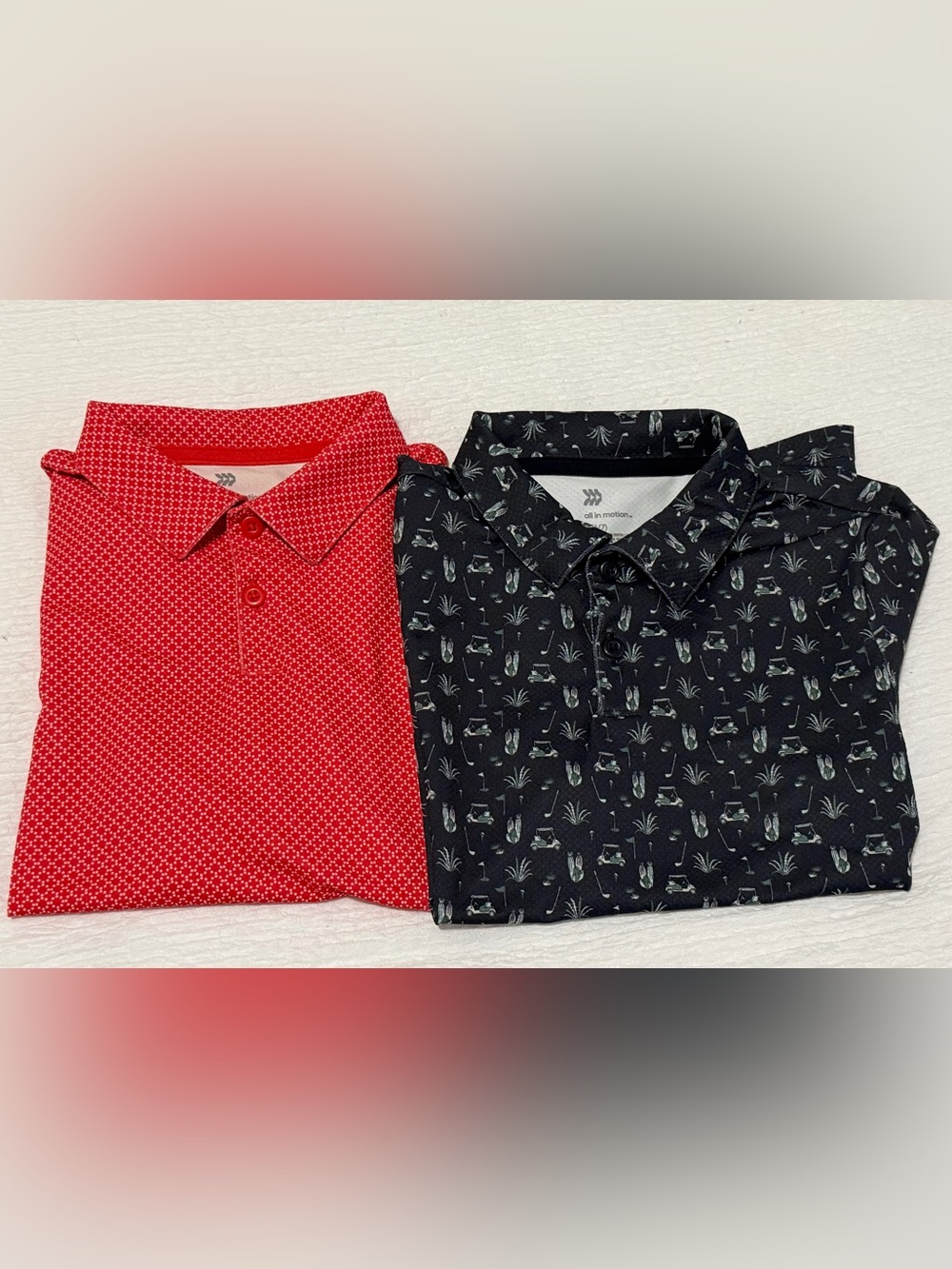 All in Motion Boys 6/7 Performance Polo Shirts 2pc Bundle